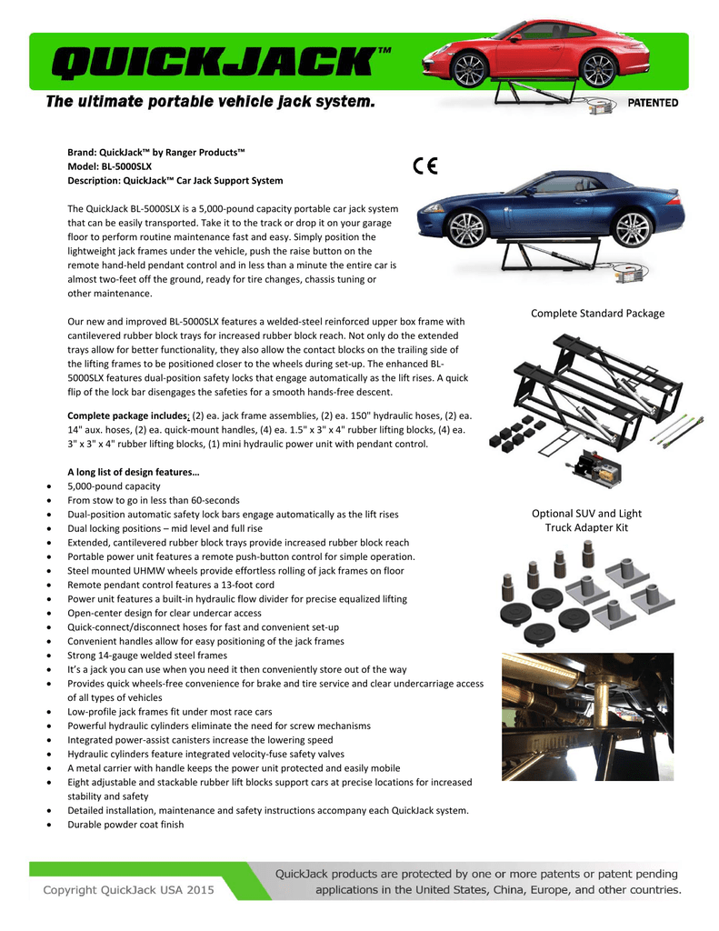 quickjack truck adapter kit