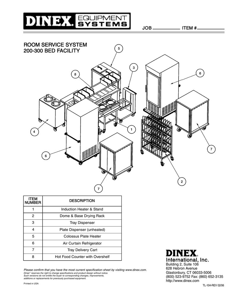 Room Service System 200 300 Bed Facility Item Job