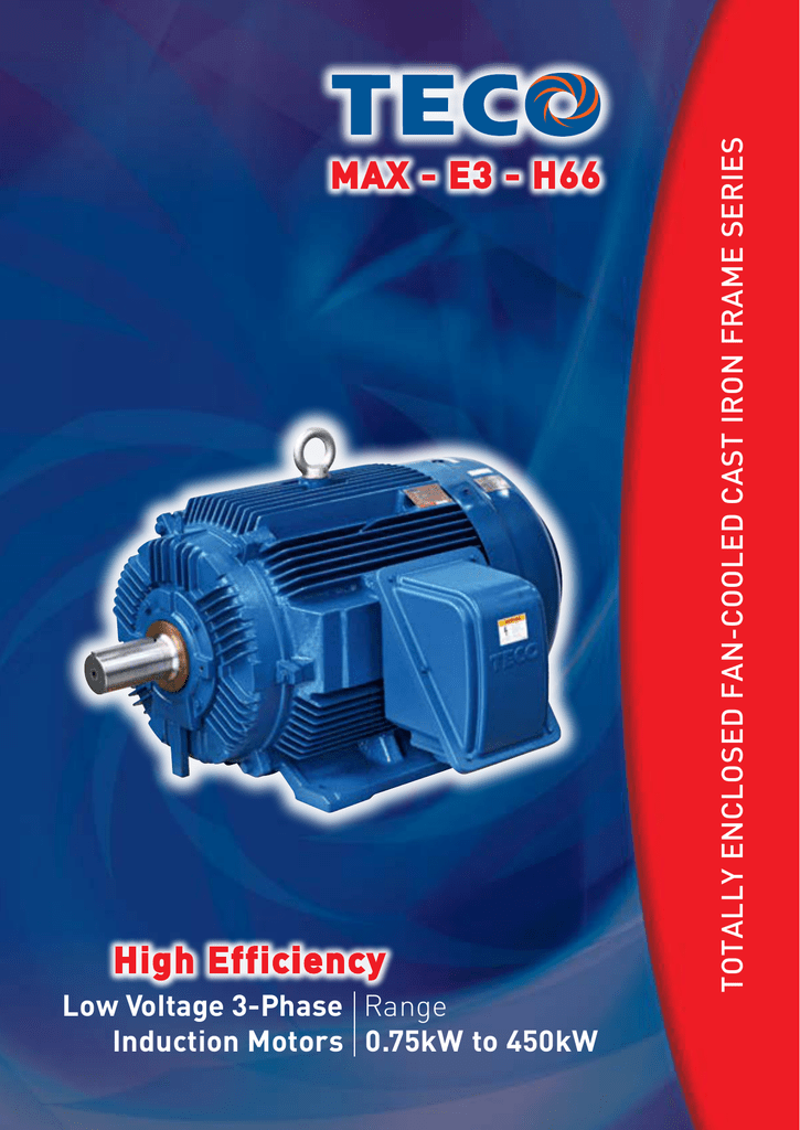 Max E3 H66 High Efficiency Low, Teco 3 Phase Induction Motor Wiring Diagram