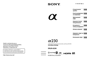 Odtwarzanie zdjęć. Sony DSLR-A230, DSLR-A230Y, DSLR-A230L, DSLR-A230H