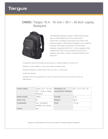 cn600 targus