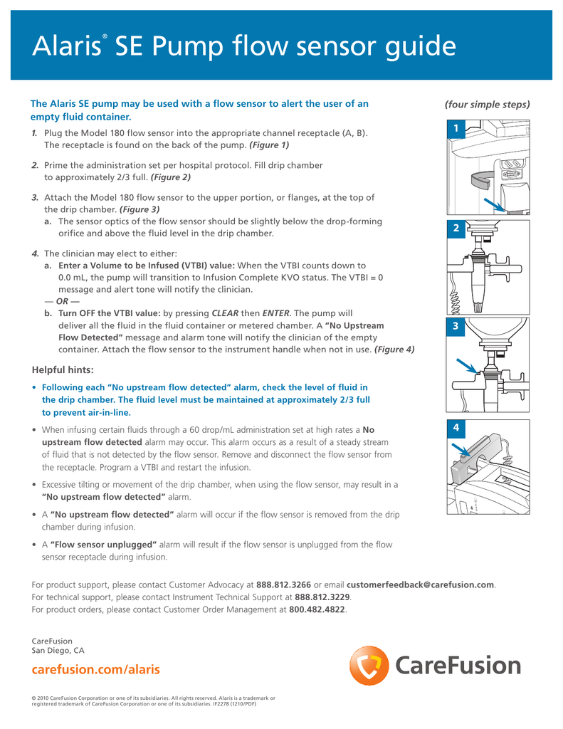 Alaris SE Pump flow sensor guide 1 (four simple steps) Manualzz