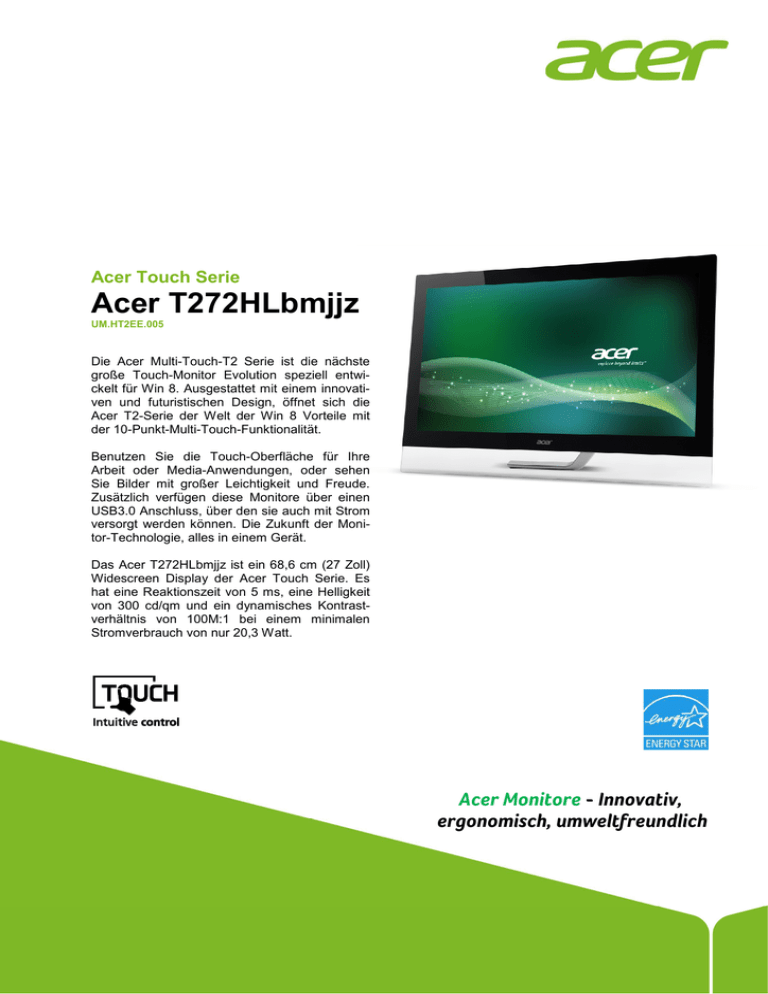 Acer t272hlbmjjz на разбор