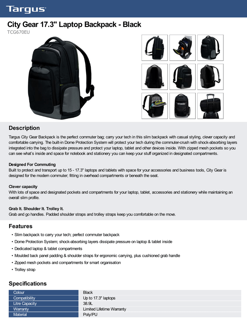 targus citygear 17.3 laptop backpack