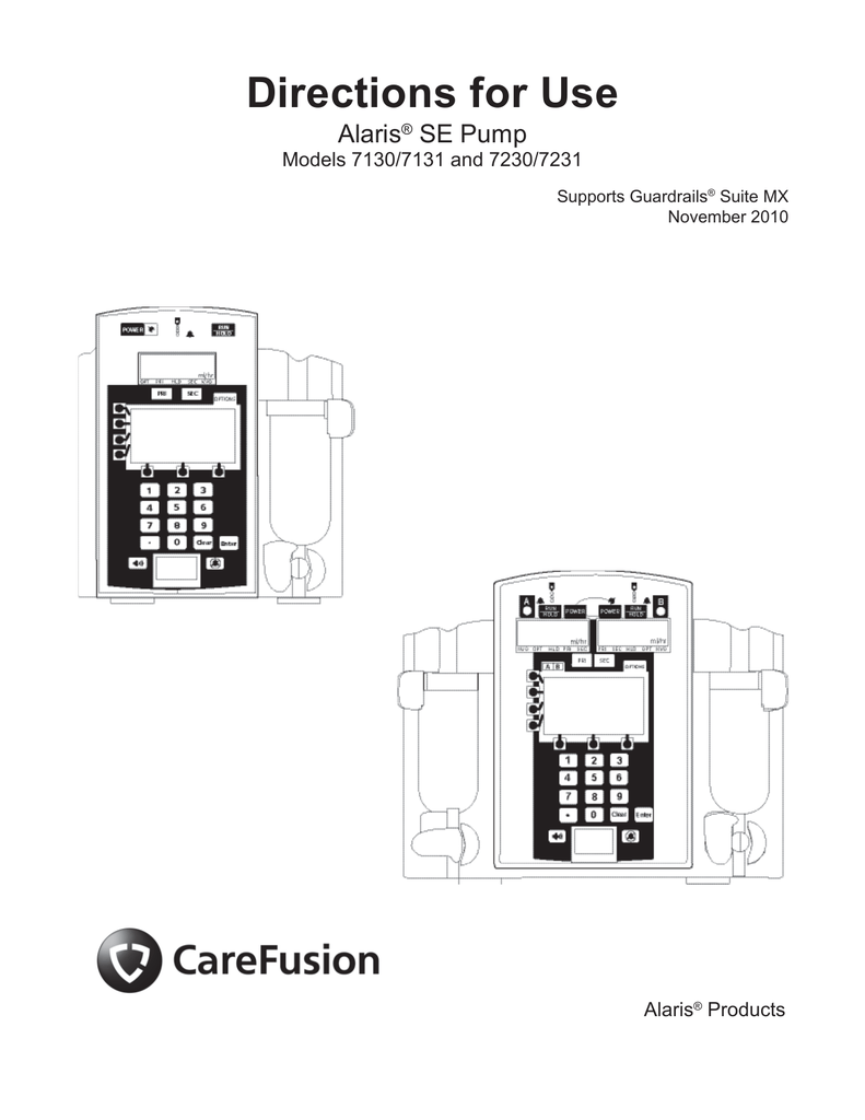 Directions For Use Alaris Se Pump Models 7130 7131 And 7230 7231 Manualzz