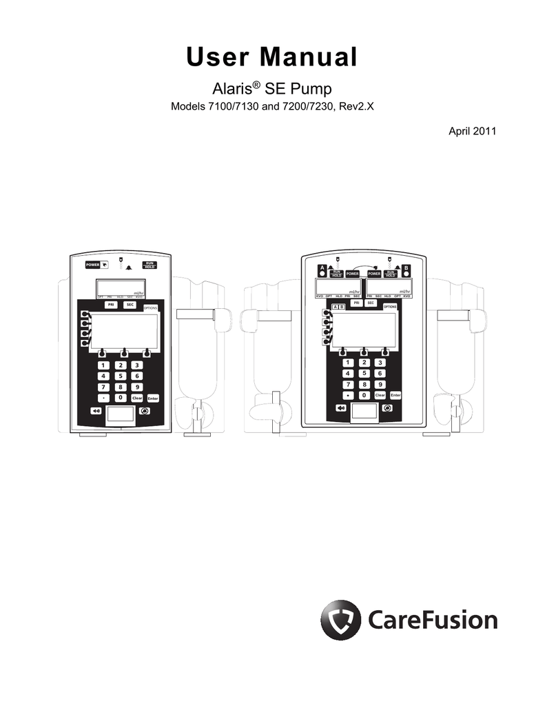 User Manual Alaris SE Pump Models 7100/7130 and 7200/7230, Rev2.X