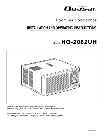 Quasar HQ-2082UH Installation And Operating Instructions Manual | Manualzz