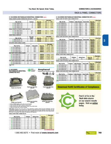 RACK & PANEL CONNECTORS You Need. We Speed. Order Today. | Manualzz