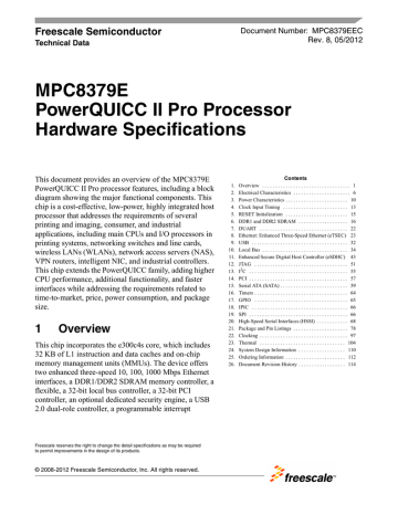 MPC8379E PowerQUICC II Pro Processor Hardware Specifications Freescale Semiconductor | Manualzz