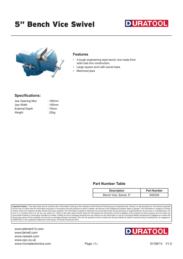 5 Bench Vice Swivel Features Manualzz