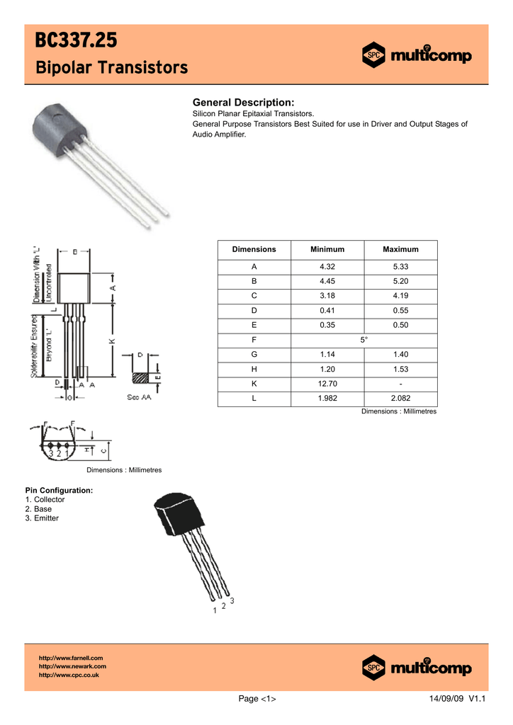 Bc337 схема включения