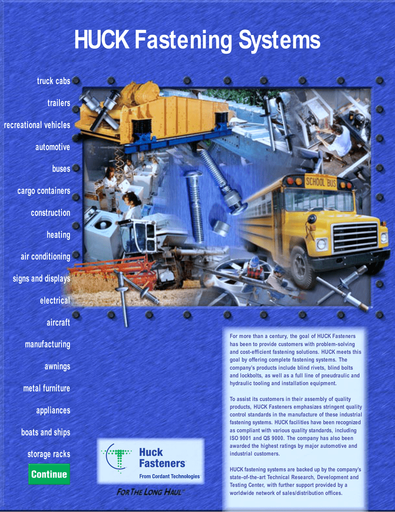 Huck Bolt Size Chart