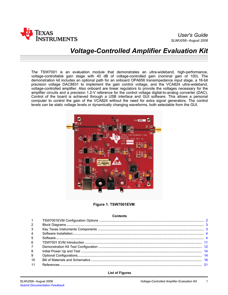 VoltageControlled Amplifier Evaluation Kit User's Guide Manualzz