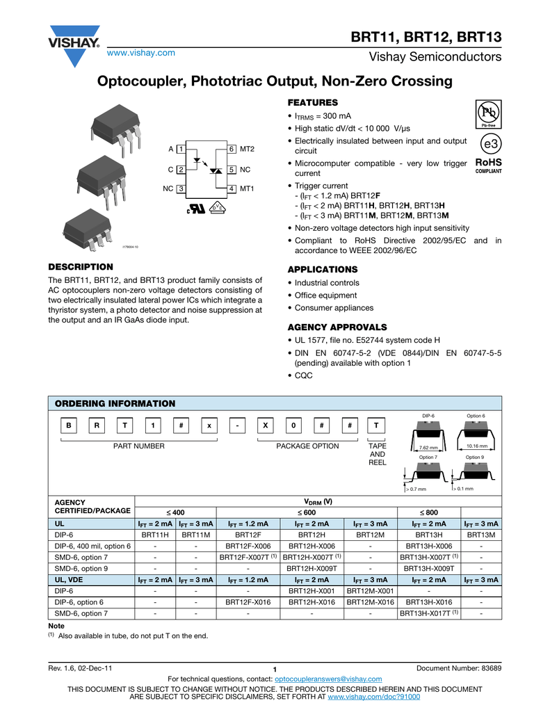 100 pieces Triac & SCR Output Optocouplers Phototriac Output Non-Zero Crossing 