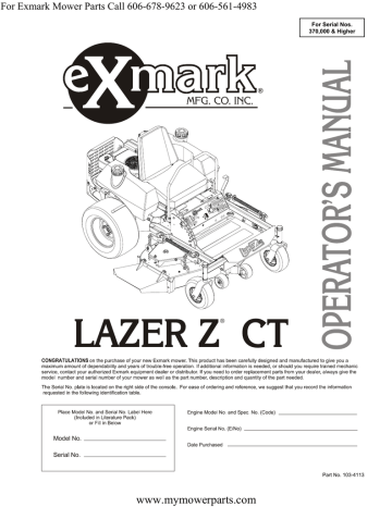 Exmark lazer discount z no spark