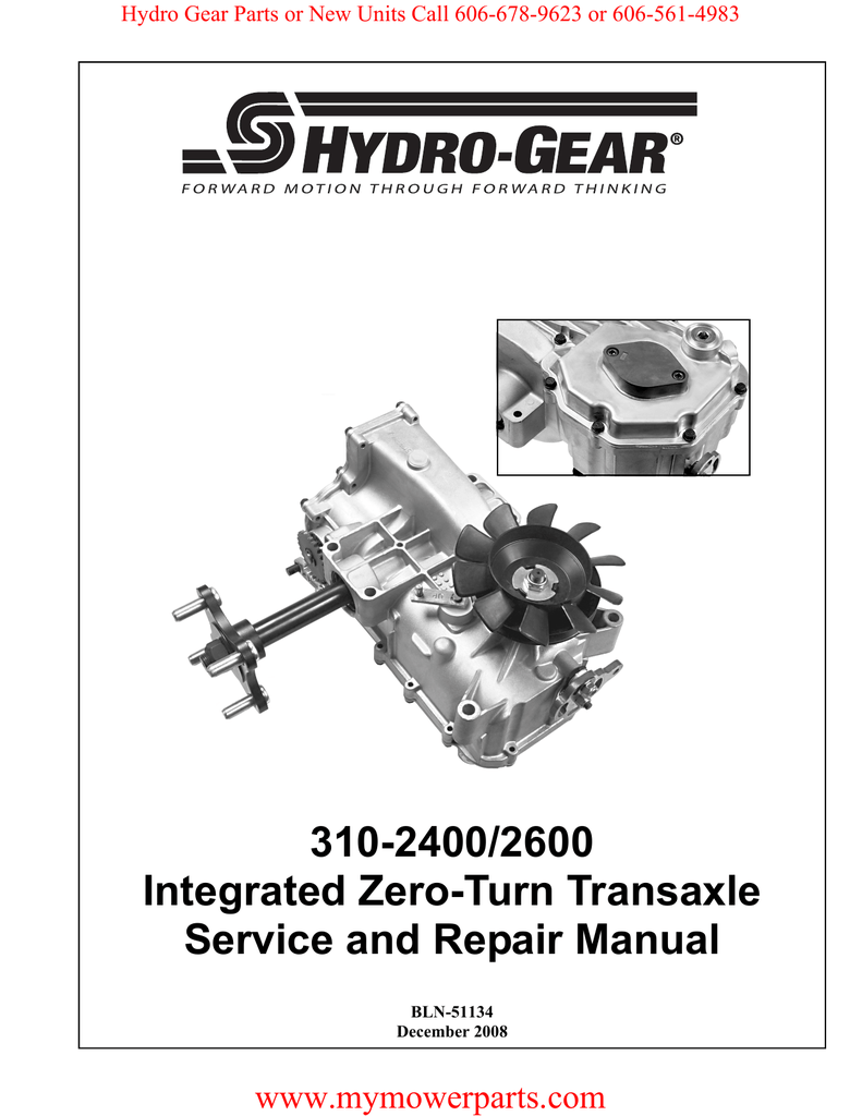 310 2400 2600 Integrated Zero Turn Transaxle Service And Repair Manual Mymowerparts Manualzz