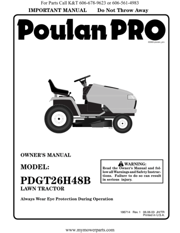 Poulan Pro PDGT26H48B Owner's Manual | Manualzz