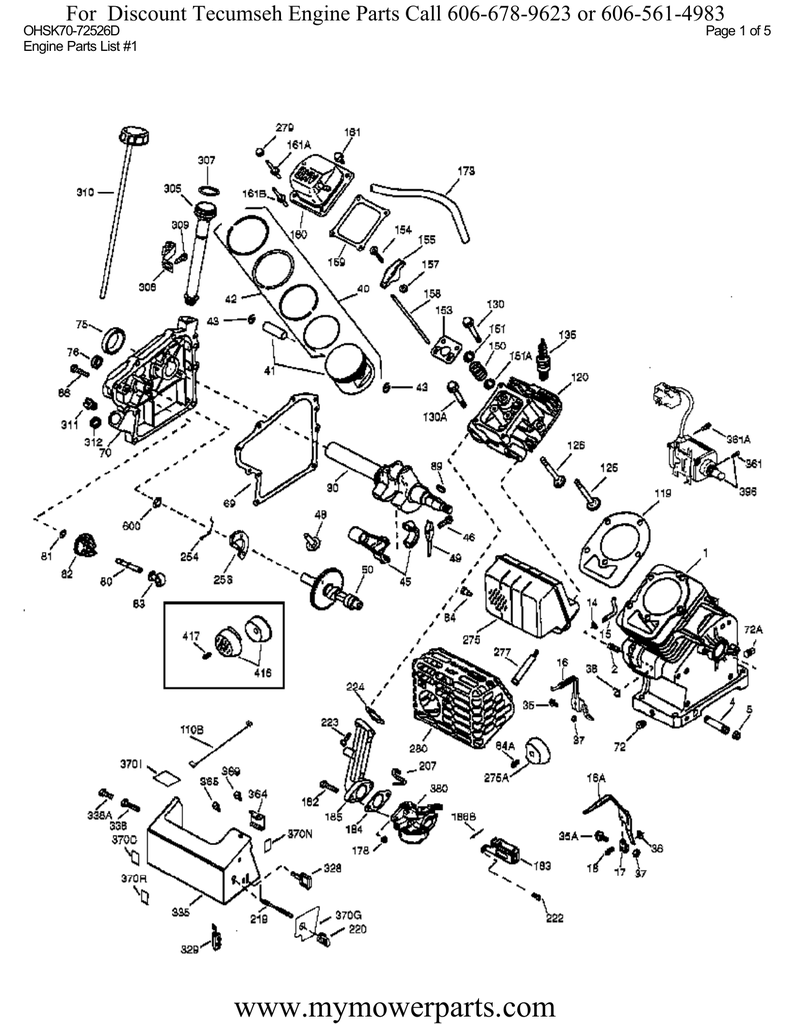 www mymowerparts com for discount tecumseh engine parts call 606 678 9623 or 606 561 4983 ohsk70 72526d manualzz manualzz