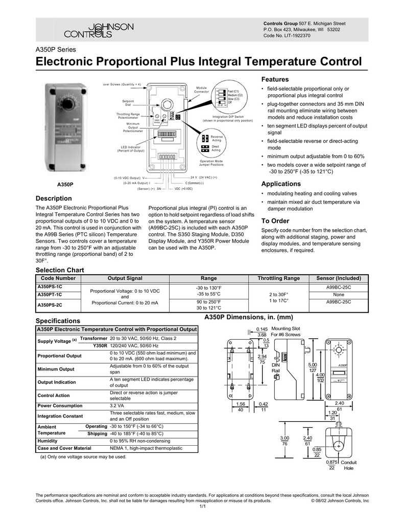 Electronic Proportional Plus Integral Temperature Control A350p Series Controls Group Manualzz