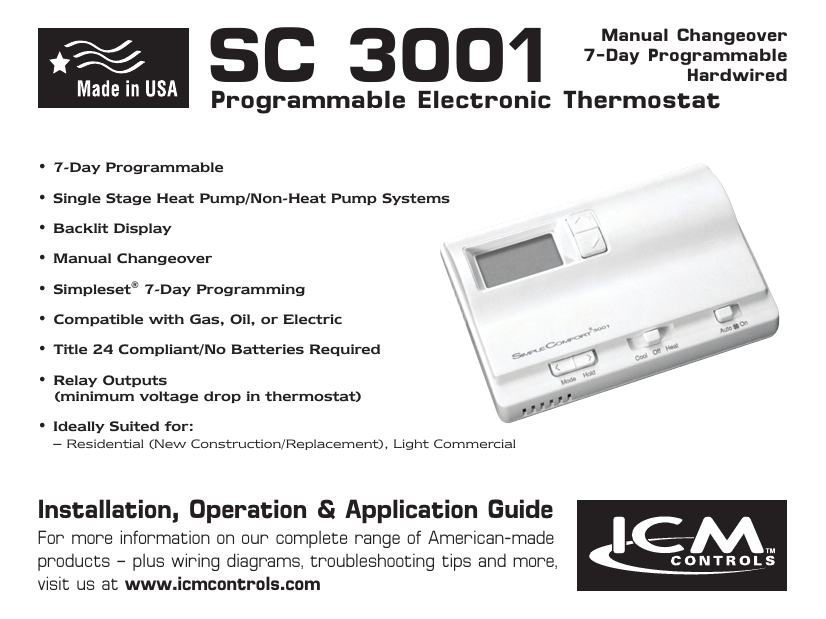 Sc 3001 Programmable Electronic Thermostat Manualzz Com