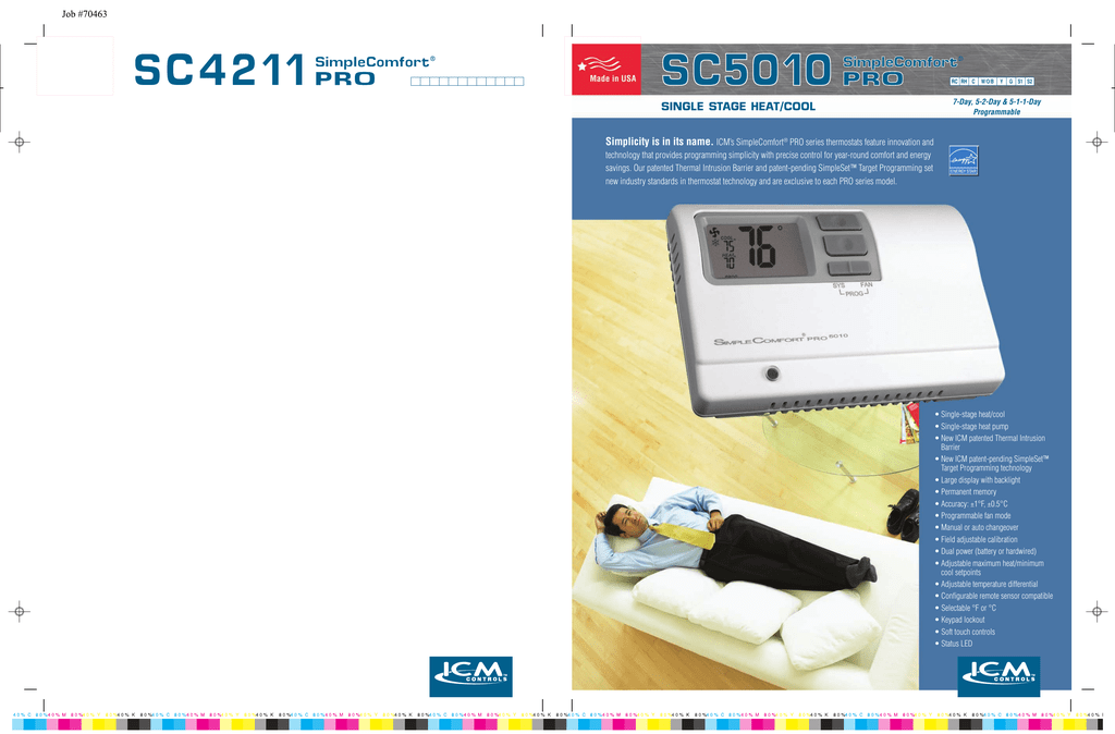 Heat Only Vertical Battery Remote Sensing No Fan Switch ICM Controls