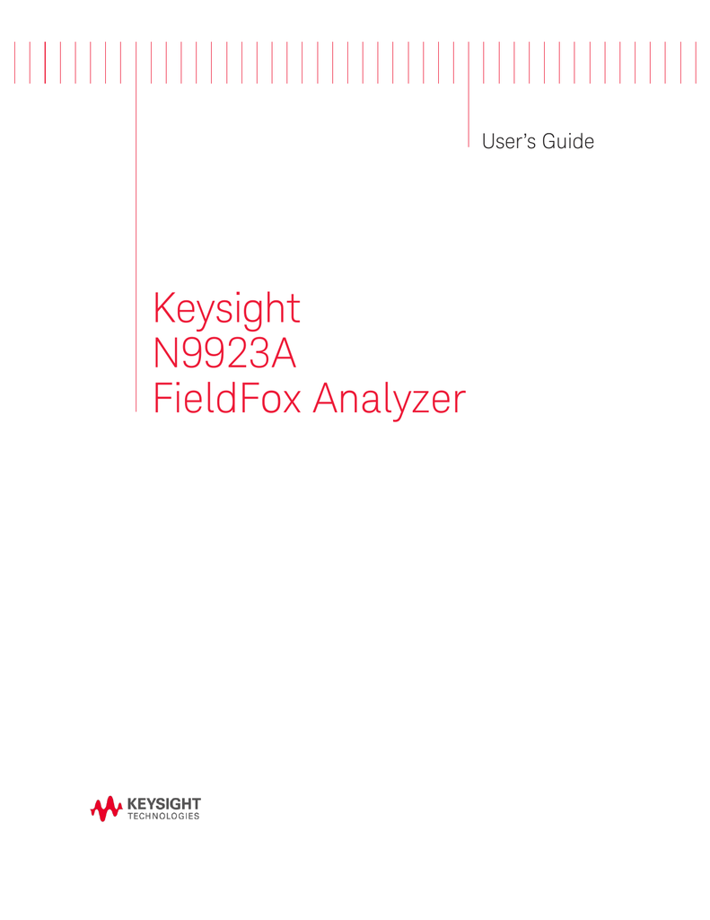 Keysight N9923A FieldFox Analyzer Manualzz