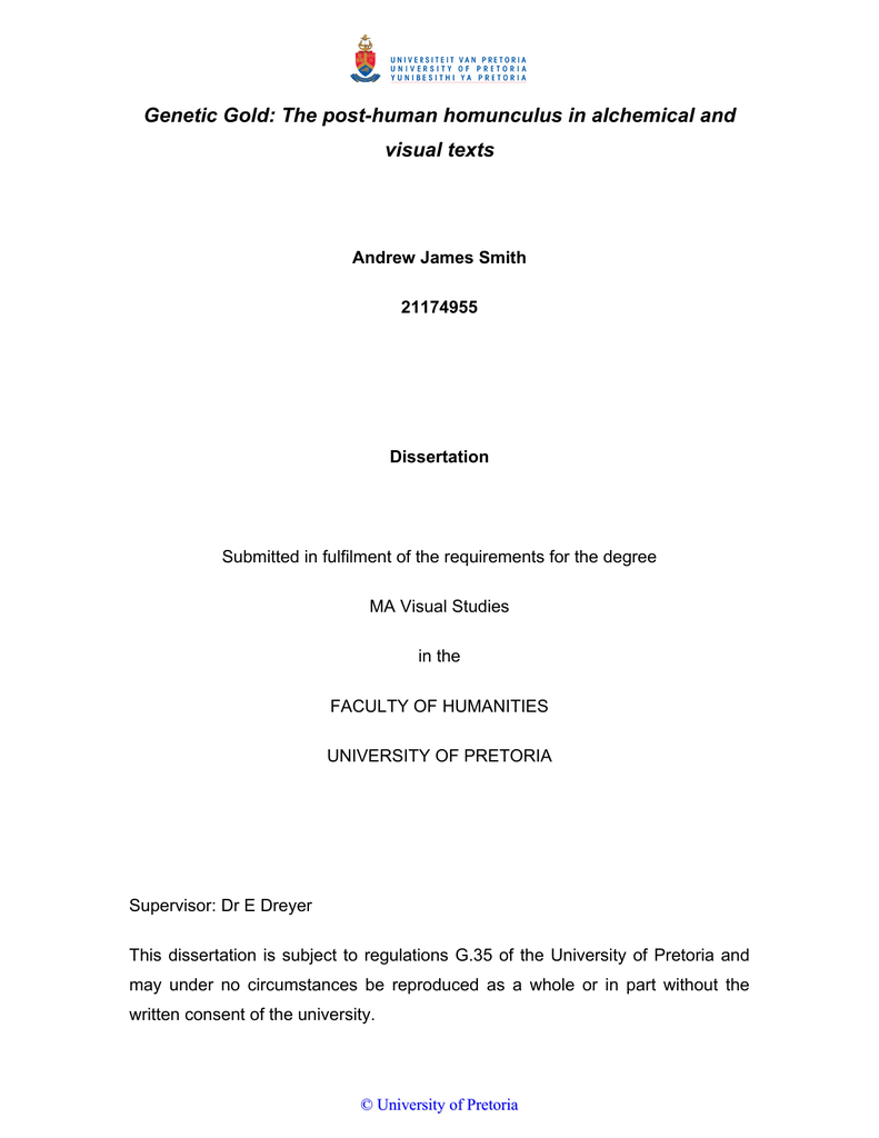 Genetic Gold: The post-human homunculus in alchemical and visual 