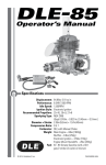 DLE Engines DLEG0085 DLE-85 85cc Gas Engine Operator's Manual