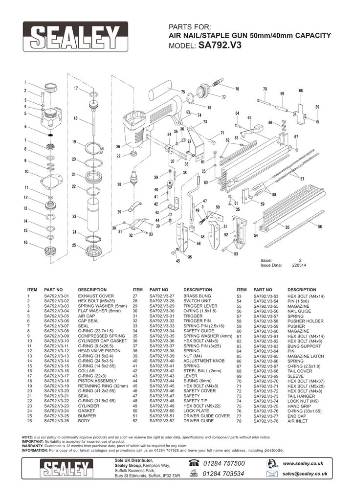 staple gun parts