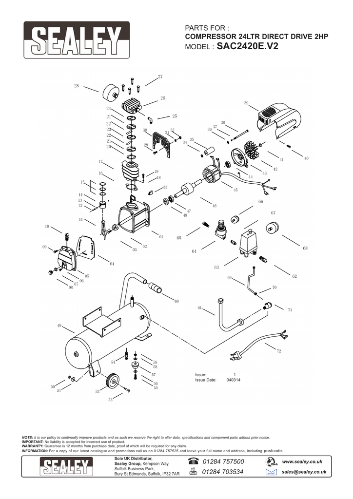 Sealey Compressor Spare Parts Catalogue Pdf Reviewmotors.co