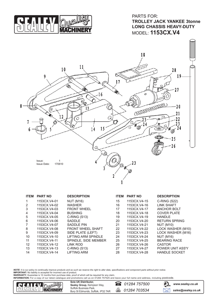 Trolley Jack Replacement Parts