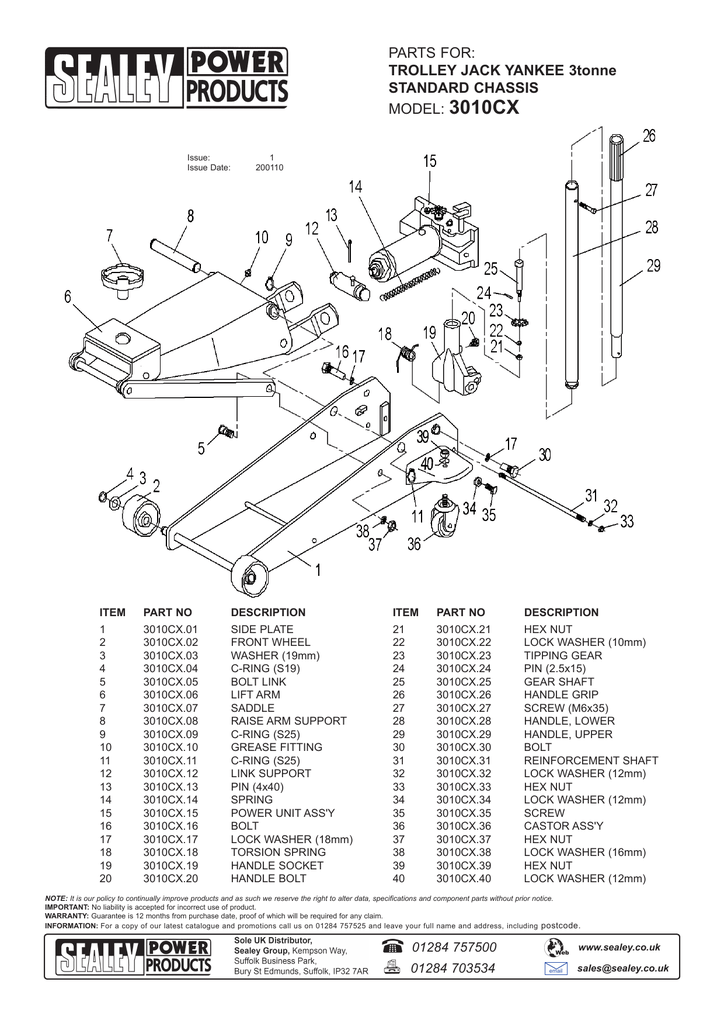 Trolley Jack Replacement Parts | Webmotor.org