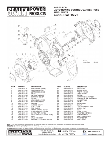 Rwh15 V3 Parts For Model Auto Rewind Control Garden Hose Manualzz Auto Rewind Control Garden Hose Manualzz, Garden Power Hose Reel Parts