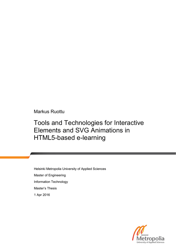 Download Tools And Technologies For Interactive Elements And Svg Animations In Html5 Based E Learning Manualzz