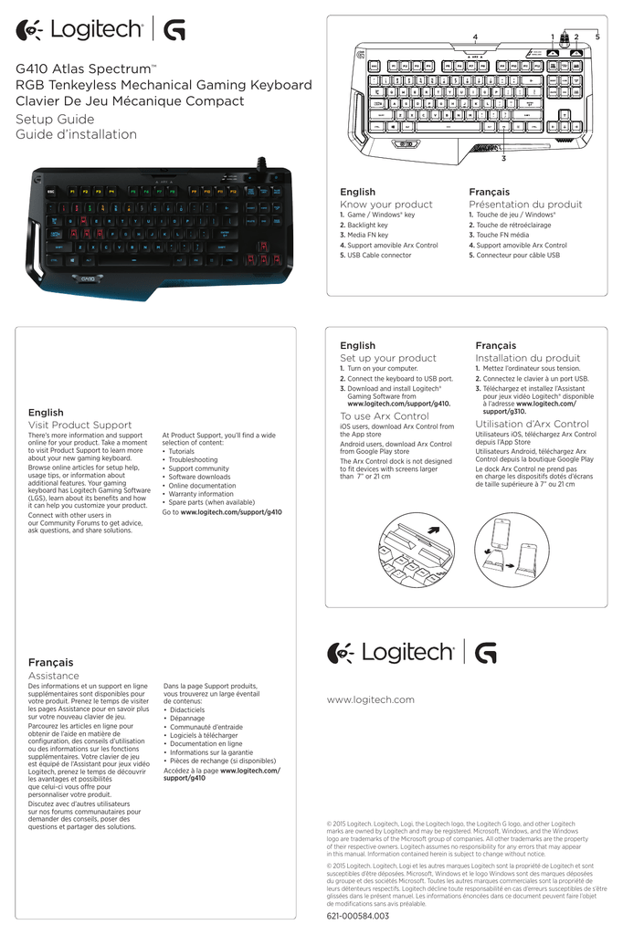 G410 Atlas Spectrum Rgb Tenkeyless Mechanical Gaming Keyboard Setup Guide Manualzz