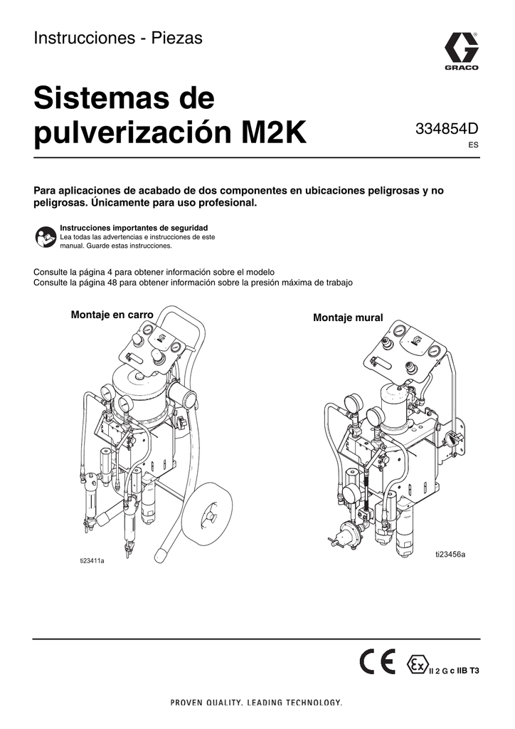 Graco 334854D, M2K Spray Packages Instructions Manualzz