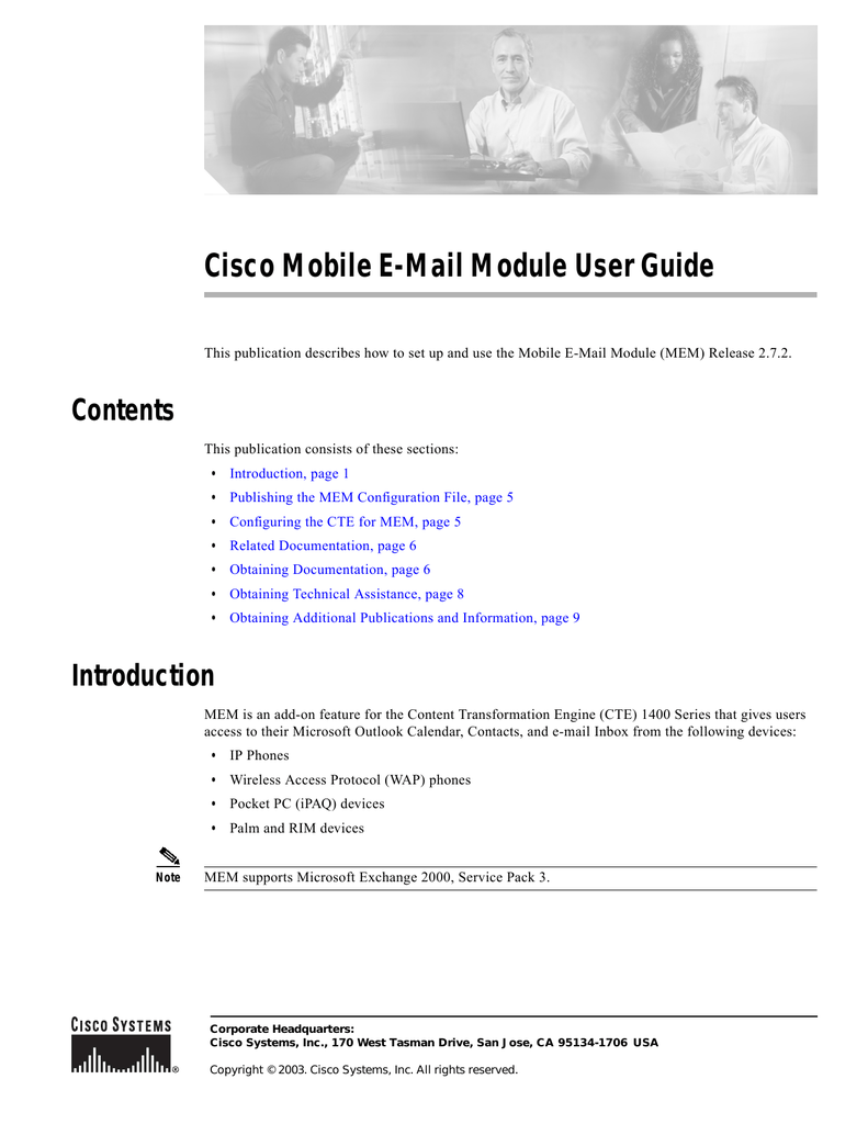 Cisco Mobile E Mail Module User Guide Contents Manualzz Com