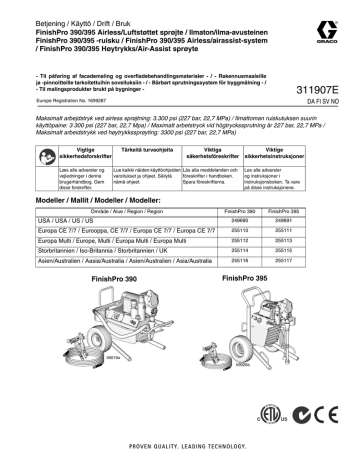 Graco Finishpro 395 Manual