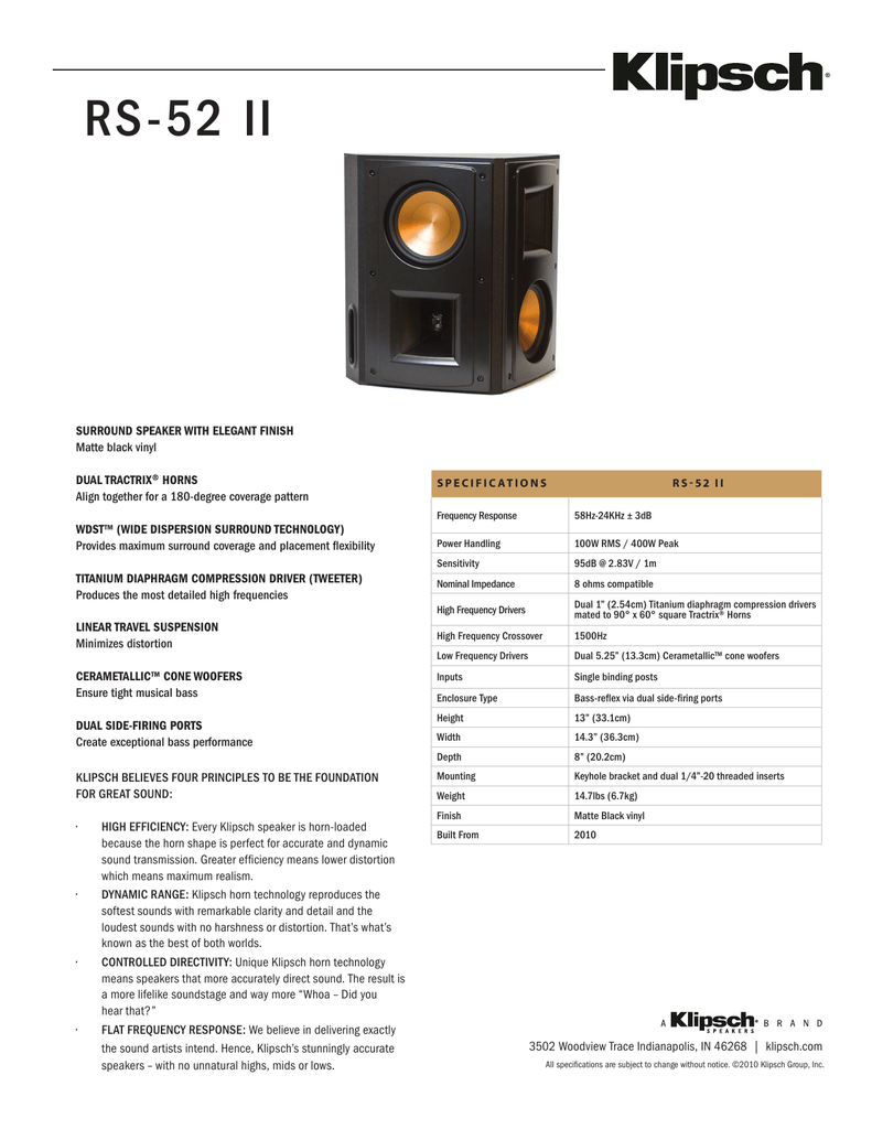 klipsch rs52