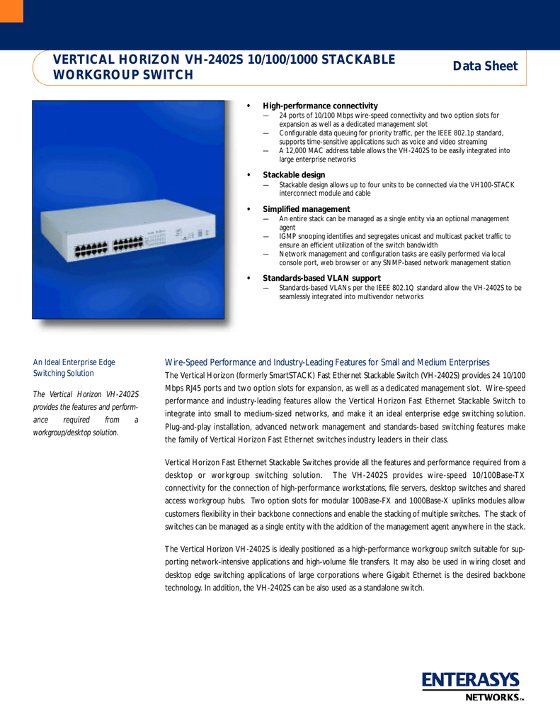 Cabletron Fast Enet Stackable Switch with 24 Port 10//100Tx