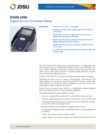 JDSU DSAM-2600B Docsis 3.0 Wavetek Series Field Meter Digital Service Analysis 