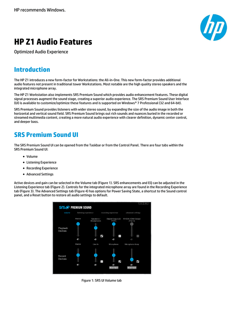 Control Srs Audio Settings