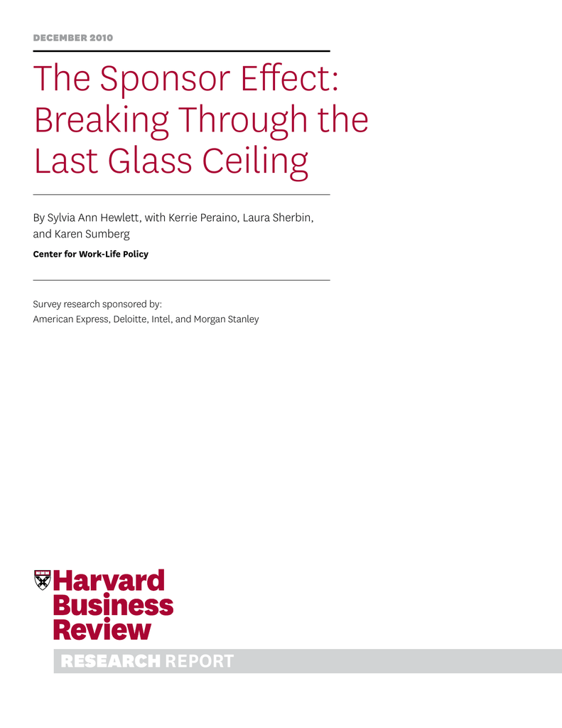 The Sponsor Effect Breaking Through The Last Glass Ceiling Report