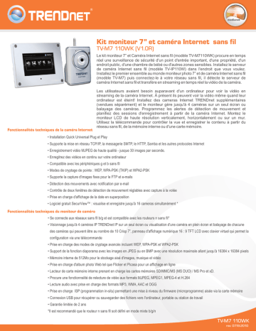 Trendnet Tv M7110wk Securview 7 Wireless Camera Monitor Kit Fiche Technique Manualzz