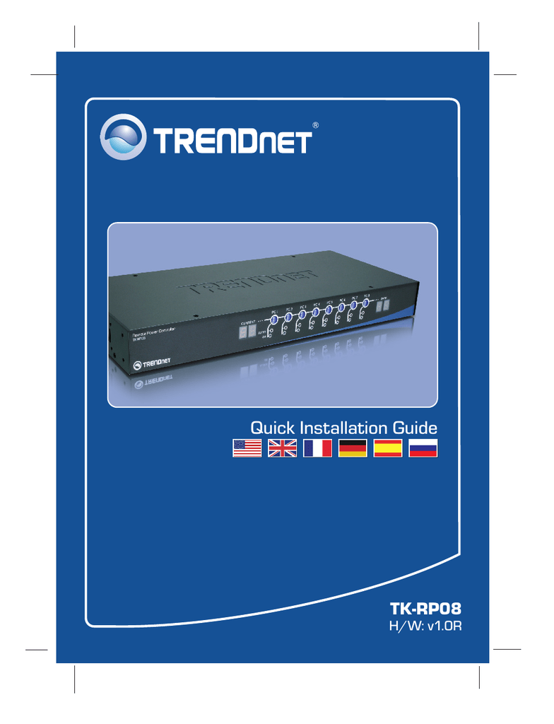 8-Outlet Remote Power Controller - TRENDnet TK-RP08