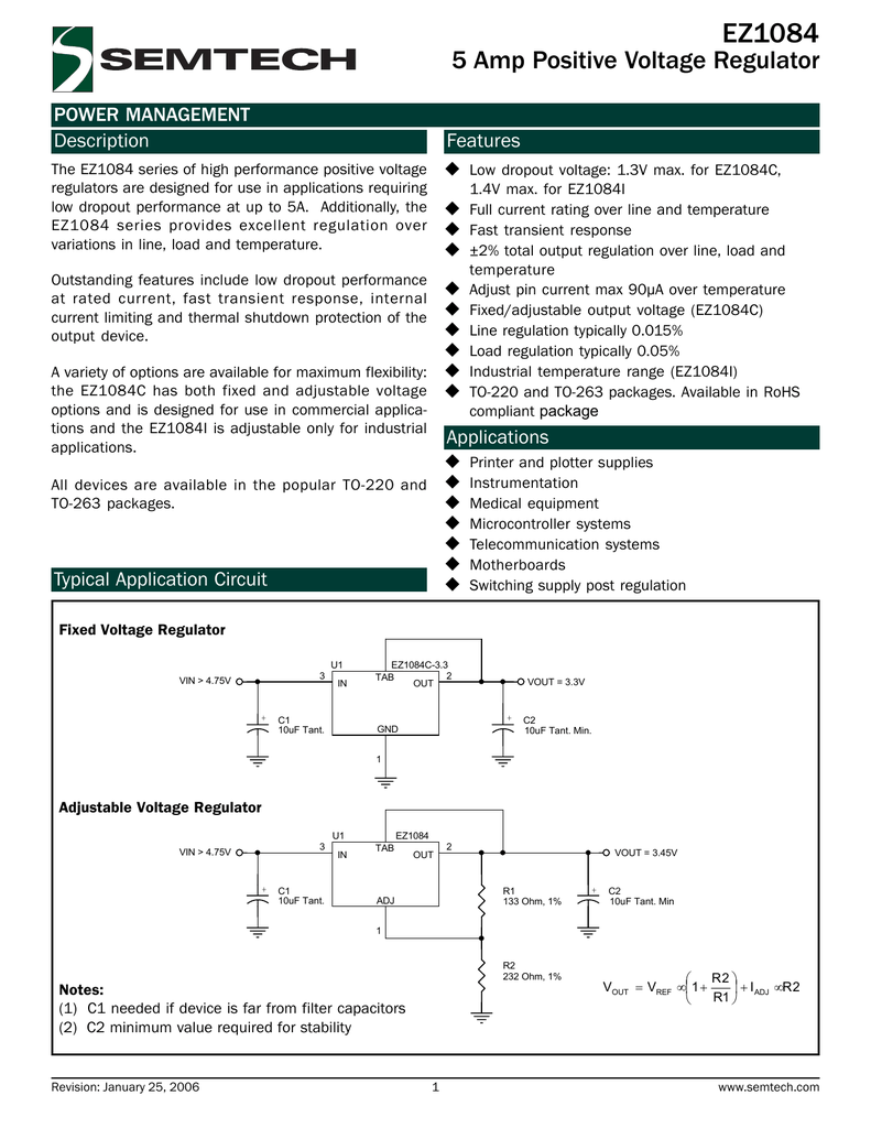 Ez1084ct характеристики схема подключения