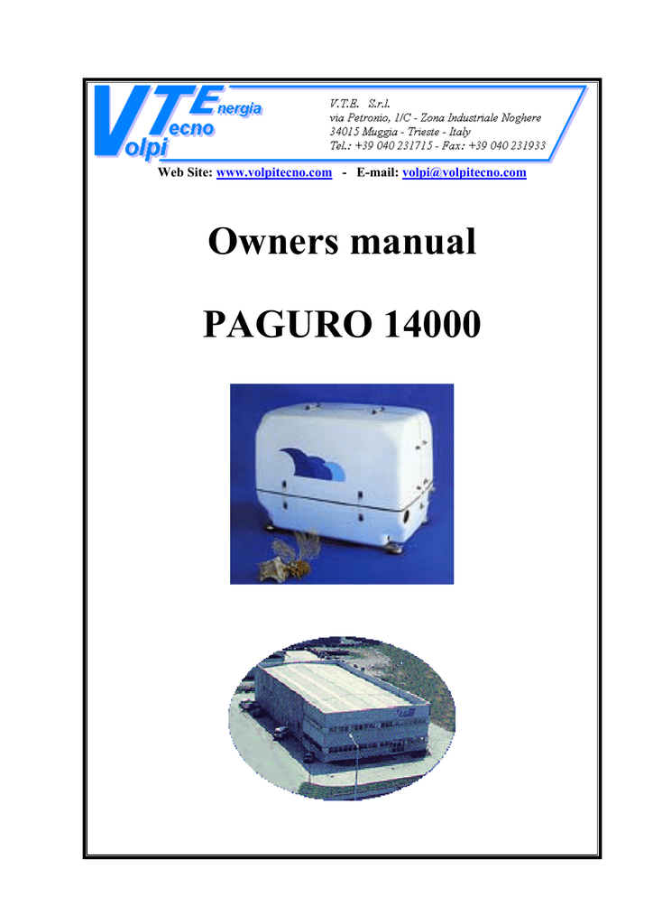 Paguro generator service manual