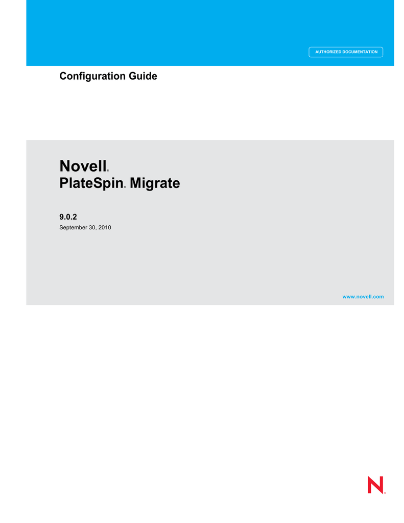 Novell PlateSpin Migrate Configuration Guide Manualzz