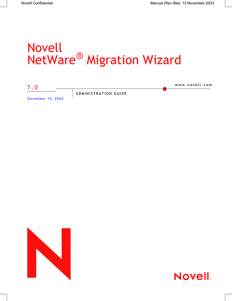 Novell NetWare Migration Wizard ® Manualzz