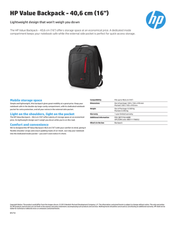 hp value backpack 16